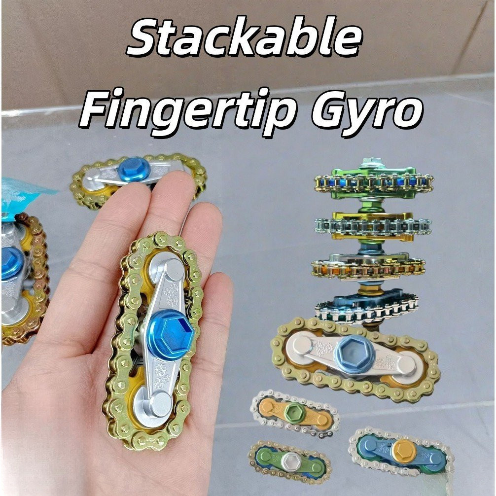 2026 EDC Volante Metal Gear Chain Empilhável Liga Fidget Spinner, Fidget Spinner, Brinquedo Rotativo