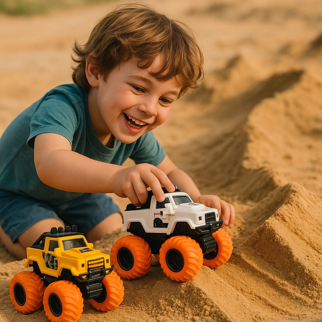 Carrinho Monster Truck Infantil 4x4 a Fricção Off-Road com Rodas Grandes 14484