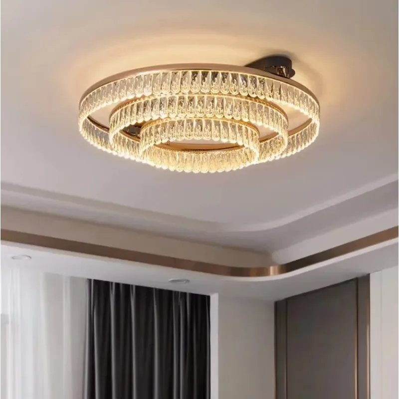 Smart Chandelier Pendant Crystal Modern Round Ring Led Ceiling Light for Bedroom Living Room  Home Office
