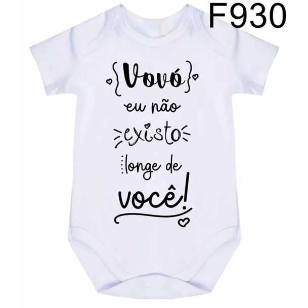 Body Roupa de Bebê Frases Vovó Eu Não Existo Longe De Você F930