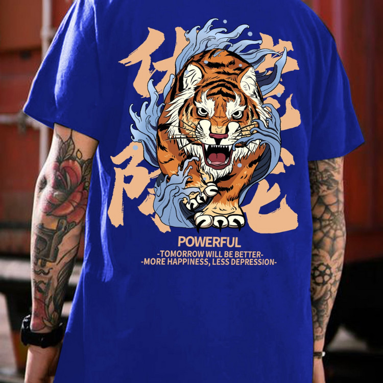 Camiseta Powerful Tigre Streetwear Unissex Algodão Premium Lançamento Envio Rápido