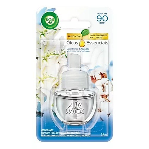 Bom Ar Elétrico 16ml Refil | Lírio Branco & Algodão – Aroma Suave Air Wick Original
