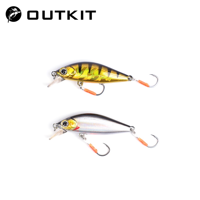 OUTKIT 2022 Novo Chegada Ao Design Japonês Pequenas Iscas De Pesca Lure 3.2g 45mm Mini Isca Dura De Minhoca Afundando Para Robalo De Truta Perca