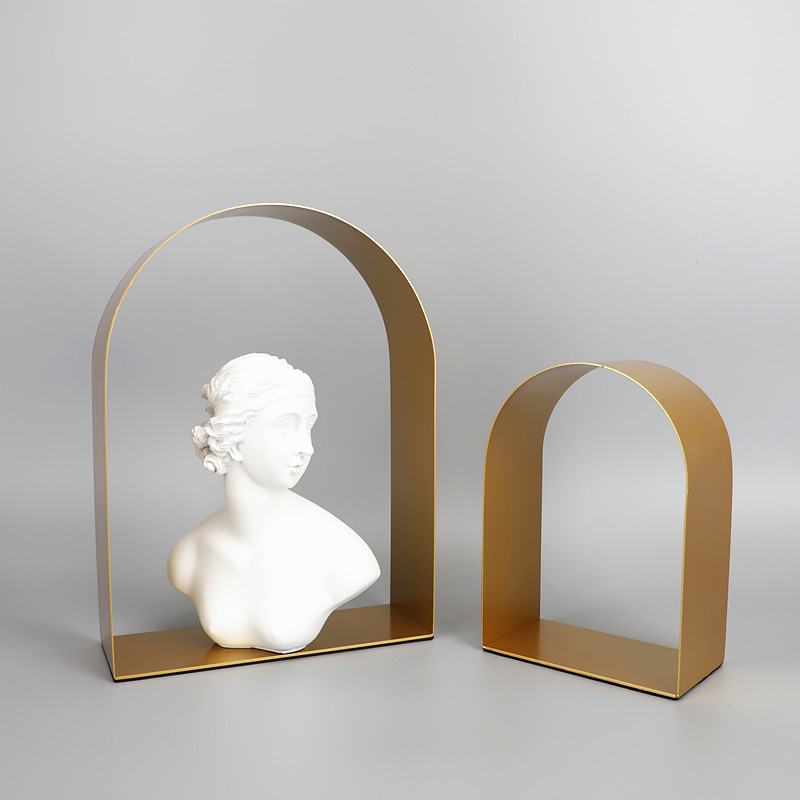 WDEJ Modern minimalist geometric metal arch-shaped decorative pieces for living rooms, wine cabinets, model rooms, and T