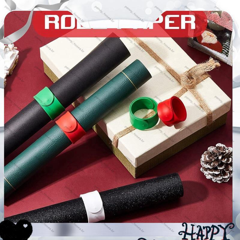 [Vendas Quentes P] Holiday Branco Vermelho E Verde Flip Wraps Tiras De Metal Coberta De Silicone Paper Roll Holder Stand