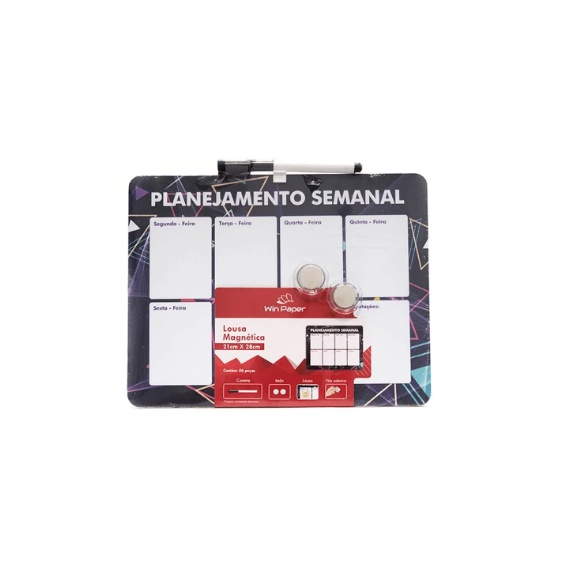 Lousa Magnética Planejamento Semanal 21cmX28cm Win Paper