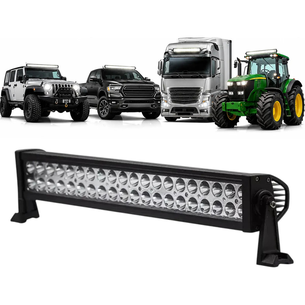 Barra De Led Farol Auxiliar 55cm 120w 40 Leds 12v 24v Universal Jeep Off Road Caminhão Caminhonete Trator Suv Utv Buggy