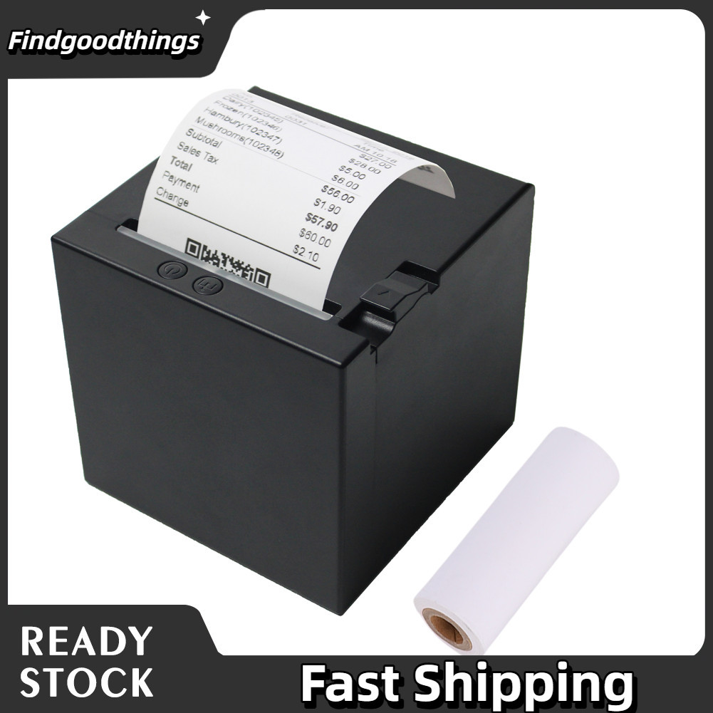 Findgoodthings-br Impressora de recibos térmica de 80 mm Desktop com USB + WIFI Ethernet Velocidade de impressão de 260