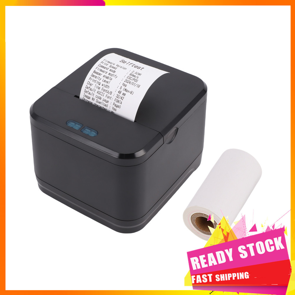 Hbhbhbhbb Impressora de recibos POS de 58 mm Bluetooth térmica com interface USB LAN Rolo de papel de alta velocidade