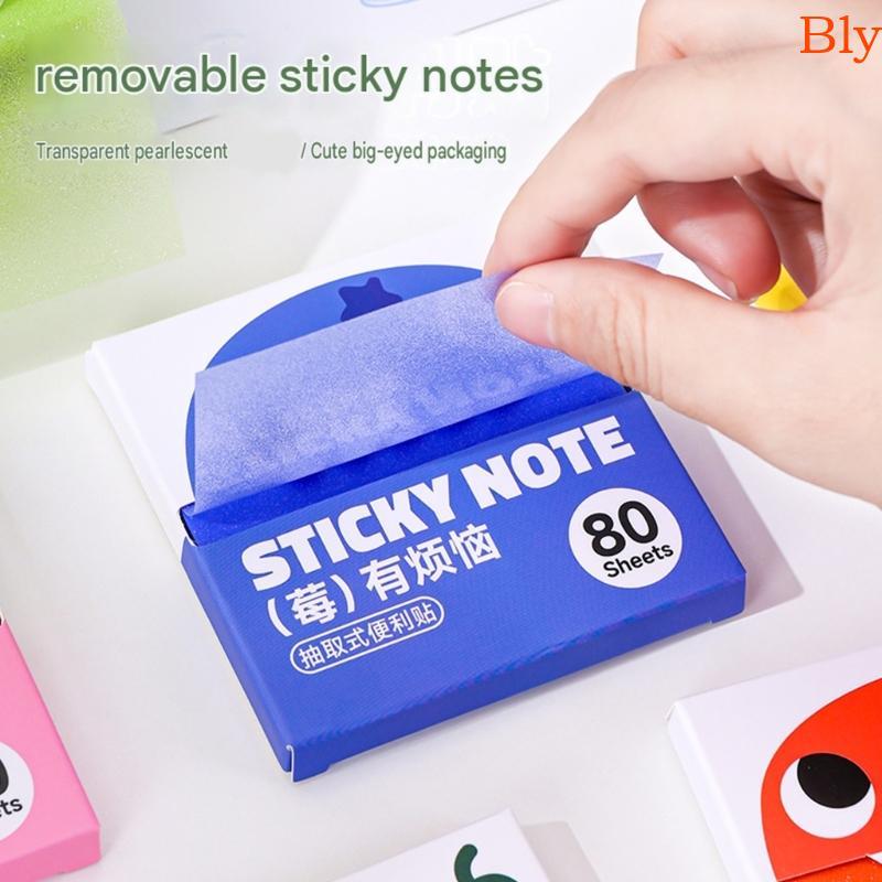 Bly Cute Note Set Pull-Out Memo Pad 3 Pack 80 Folhas Para Páginas Planejador Mesa E Uso Marcação