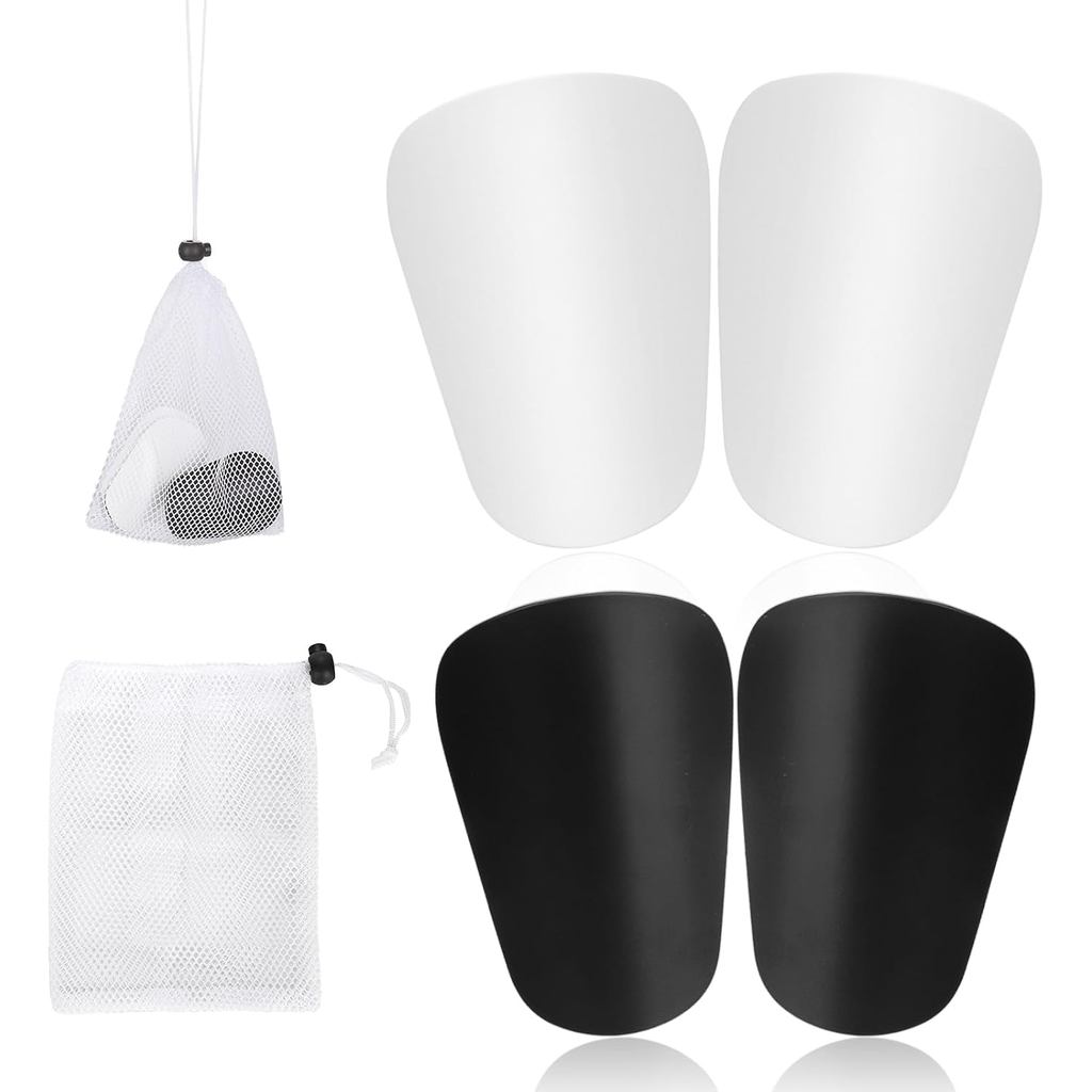 2 Pairs of Small Soccer Shin Guards, 3.1x2in Mini Shin Guards with Storage Mesh Bag Protective Tiny Shin Pads Miniature