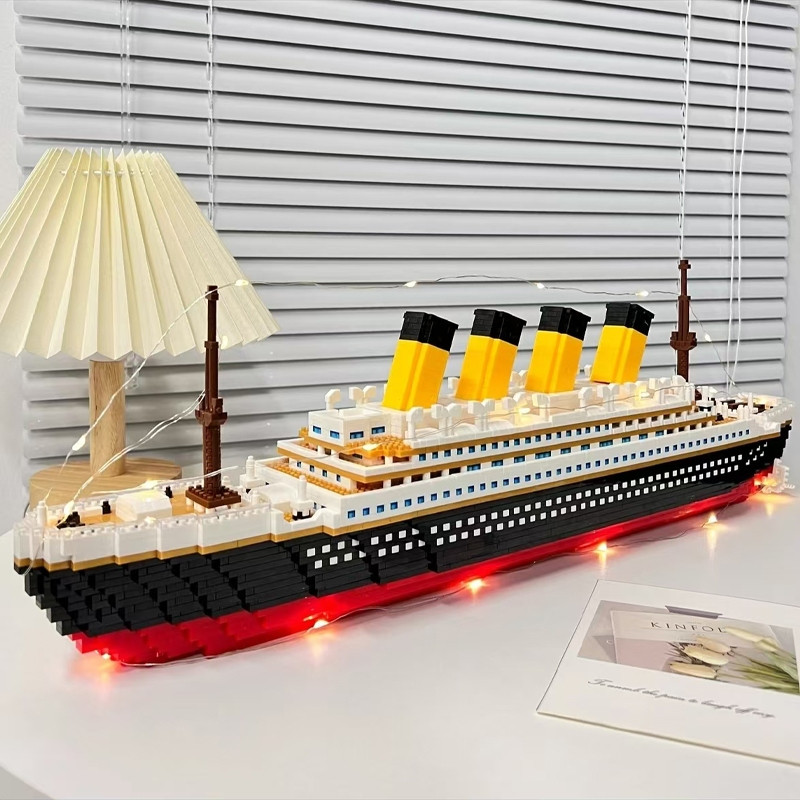 Tijolos Titanic Ship Building Block Bricks Toy Assembly Particle Children Desenvolvimento Educação Coleção Brinquedos Pu