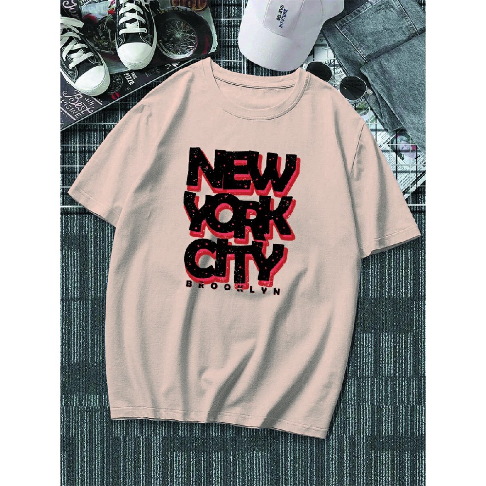 Camisa Estilo New York City Estampada Camiseta Street Algodão 100% Blusa Casual Visual Atual