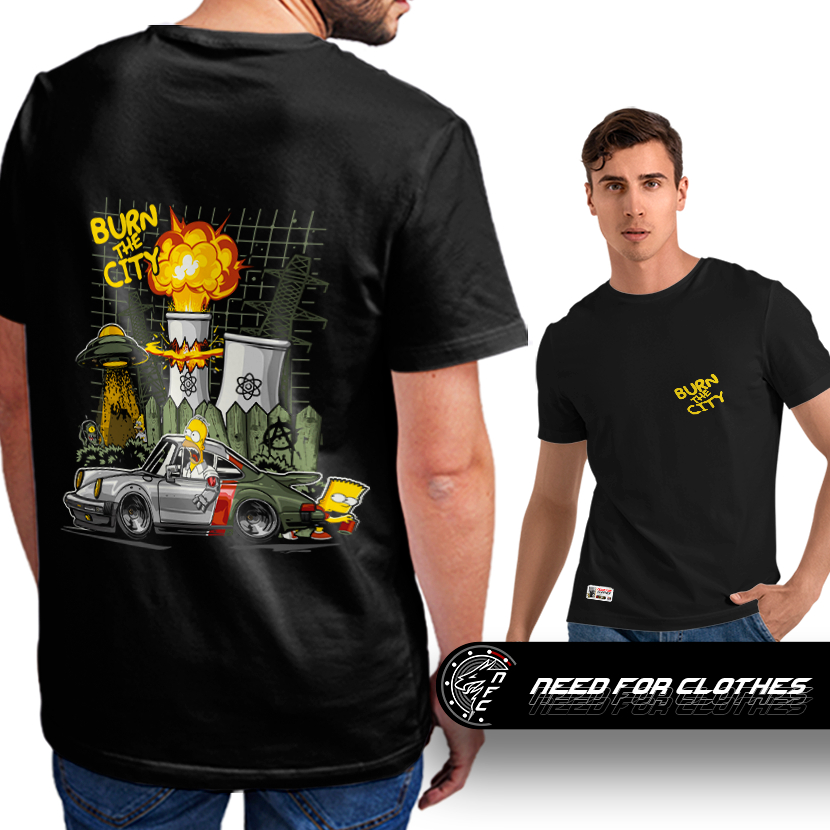 Camiseta Porsche 911 Classic Turbo Street Racing Burn The City JDM Track