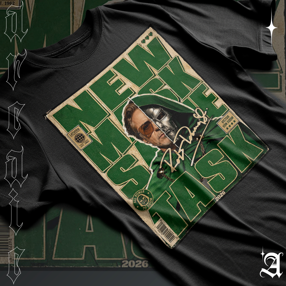 Camiseta Básica OU Oversized Algodão Estampada New Mask Same Task City Vilão Dr Doom Film Street Post Destino