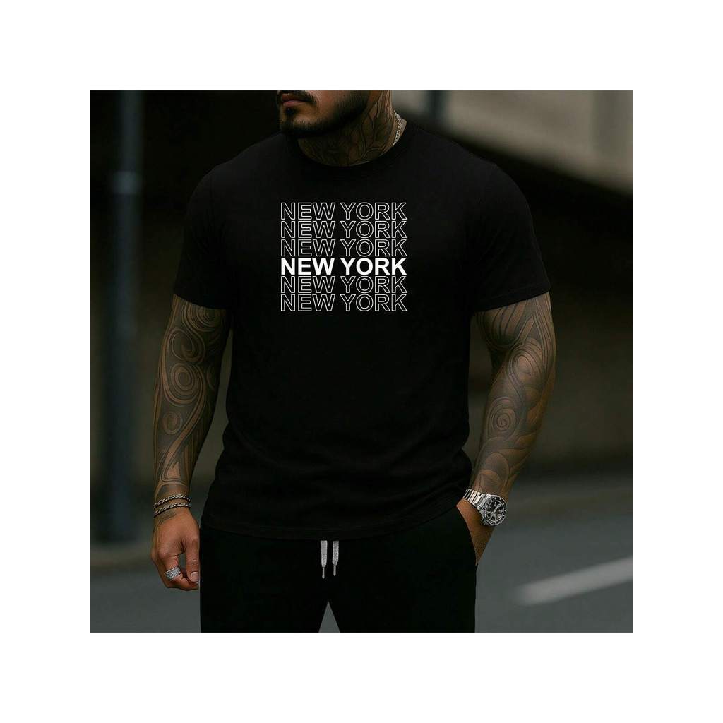 Camiseta Streetwear Estampada New York City Masculina Estilosa 100% algodão Leve Confortável Street