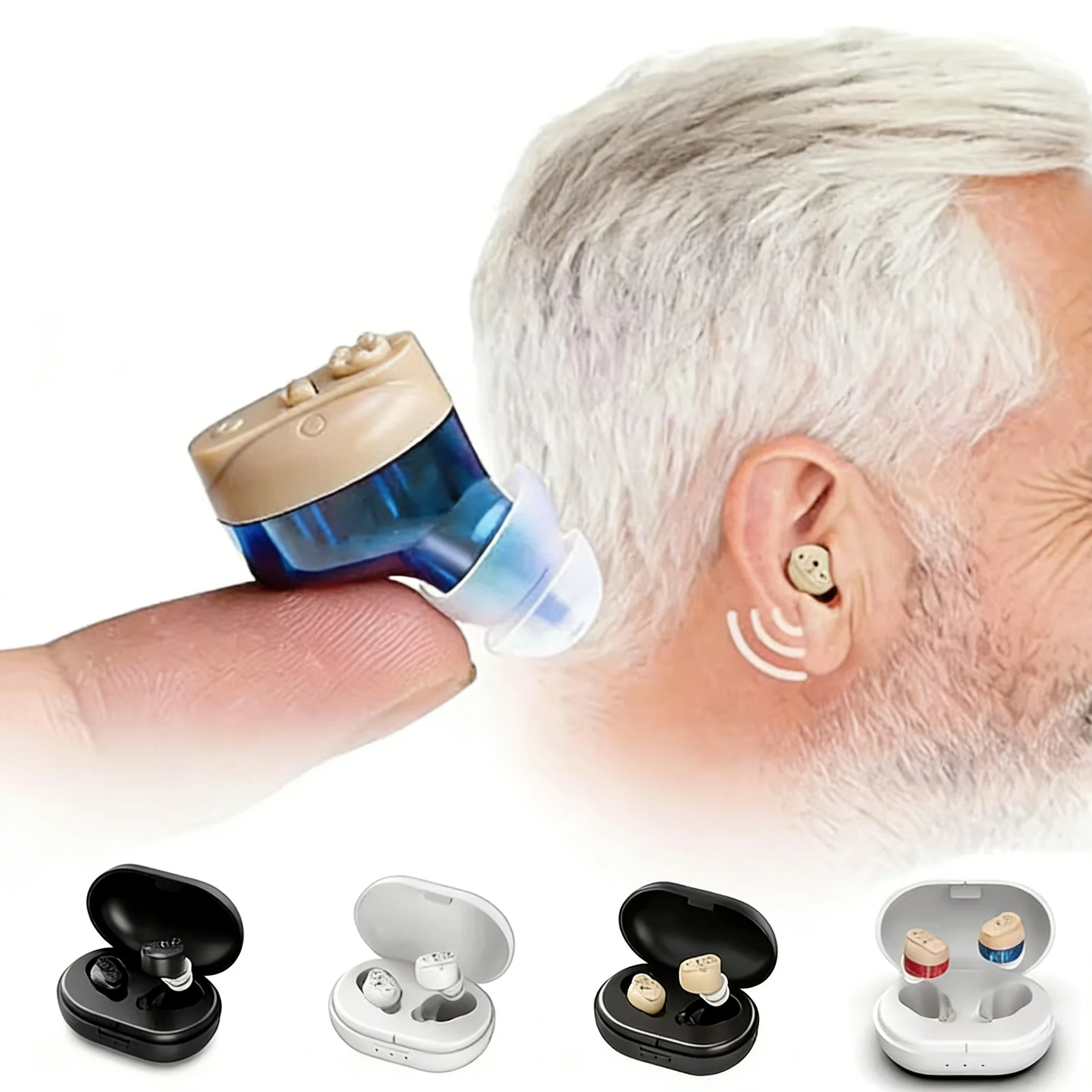 Mini Invisible In-ear Wireless Bluetooth Earphones Intelligent Noise Reduction HD Sound Quality Adjustable Volume For Music