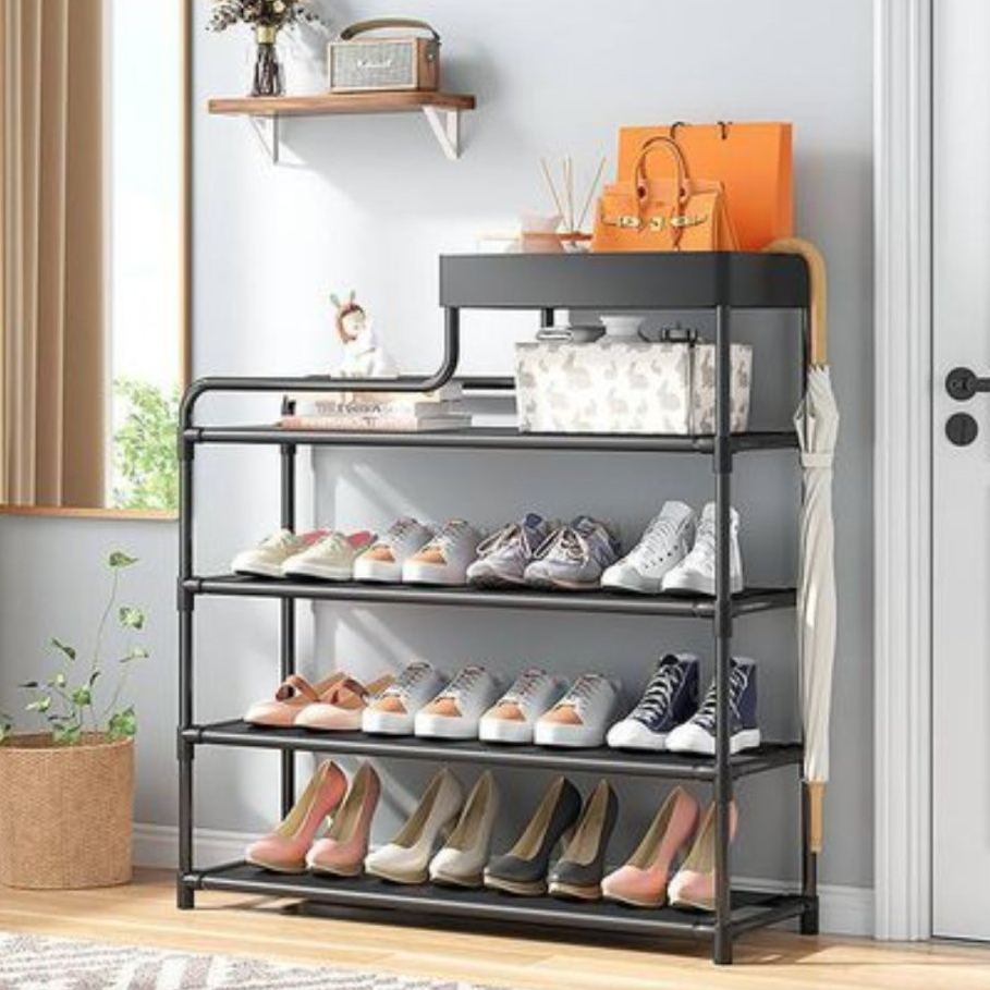 Sapateira  Organizador Rack Estante Multiuso com Cestinho Sortido 4 andar Sapato Tenis Roupa