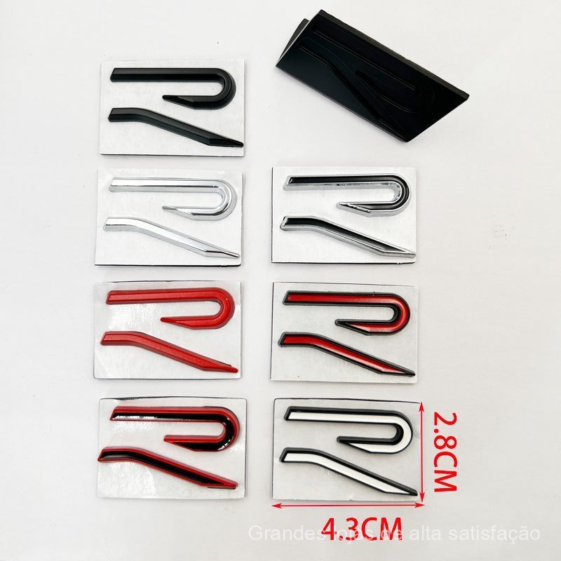 Emblema de metal 3D, logótipo para a parte frontal e traseira, autocolante para a mala, acessórios para VW GTI Rline Pol
