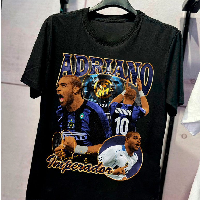 Camiseta Adriano Imperador Futebol Internacionale Milão 100% Algodão Envio Rápido/Imediato Polar.clothing.store