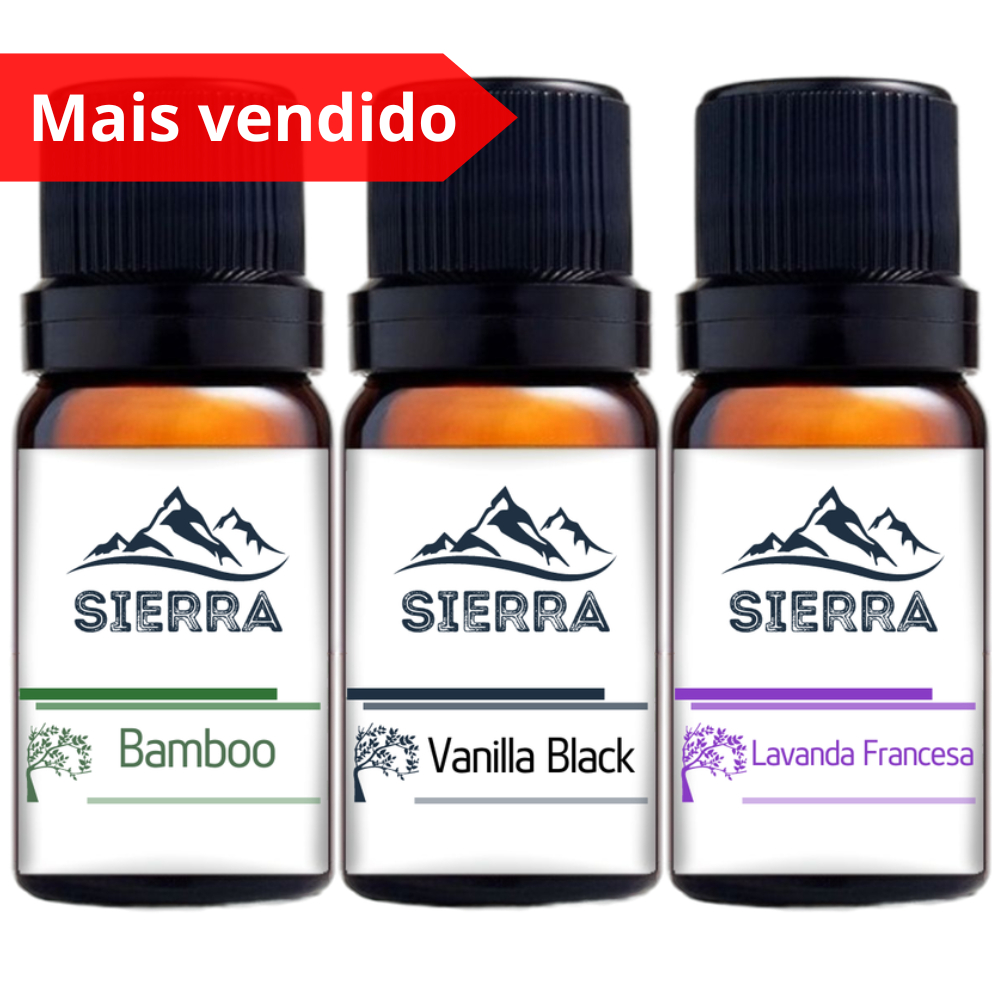 3 Essências Aromatizador Difusor Umidificador Bamboo Vanilla Black Lavanda Francesa Hidrossolúvel