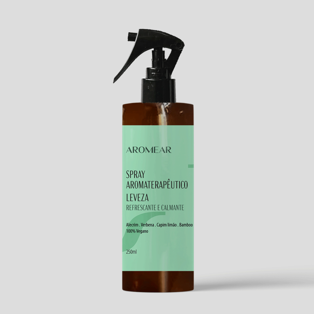 Spray de Ambiente Aromaterapêutico - LEVEZA - 150ml - Com Alecrim, Verbena, Capim Limão e Bamboo - 100% Vegano