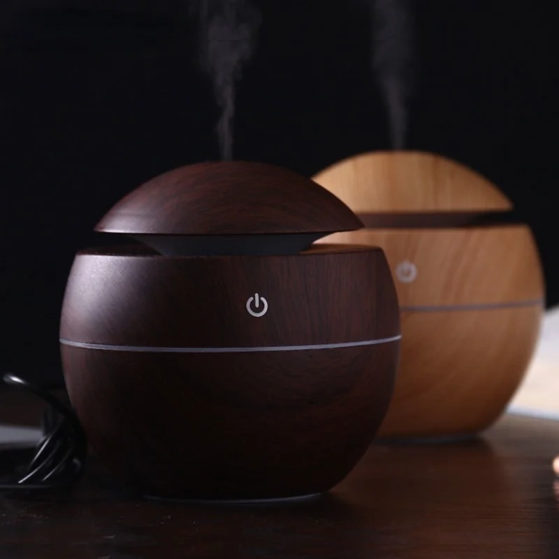 Ultrasonic Madeira Grain Air Umidificador Difusor Aroma Pulverizador Purificador Home Portátil