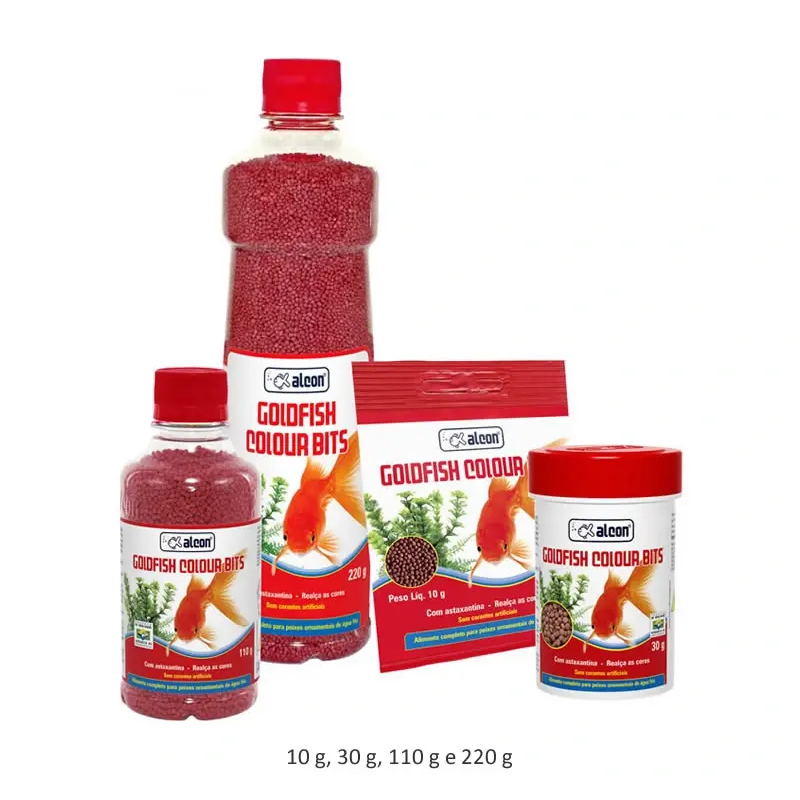 Alcon Goldfish Colour Bits 10g, 30g ou 110g– Ração Premium para Kinguios e Carpas Koi | Realça as Cores