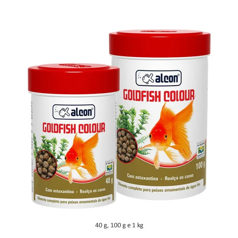 Alcon Goldfish Colour 40g ou 100g – Ração Premium para Kinguios e Carpas Koi | Realça as Cores
