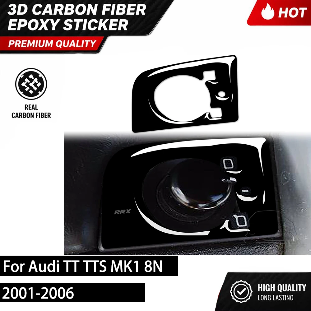 For Audi TT TTS MK1 8N 2001-2006 Carbon Fiber Adjustment Switch Panel Trim Cover Car Interior Modification Accessories Sticker