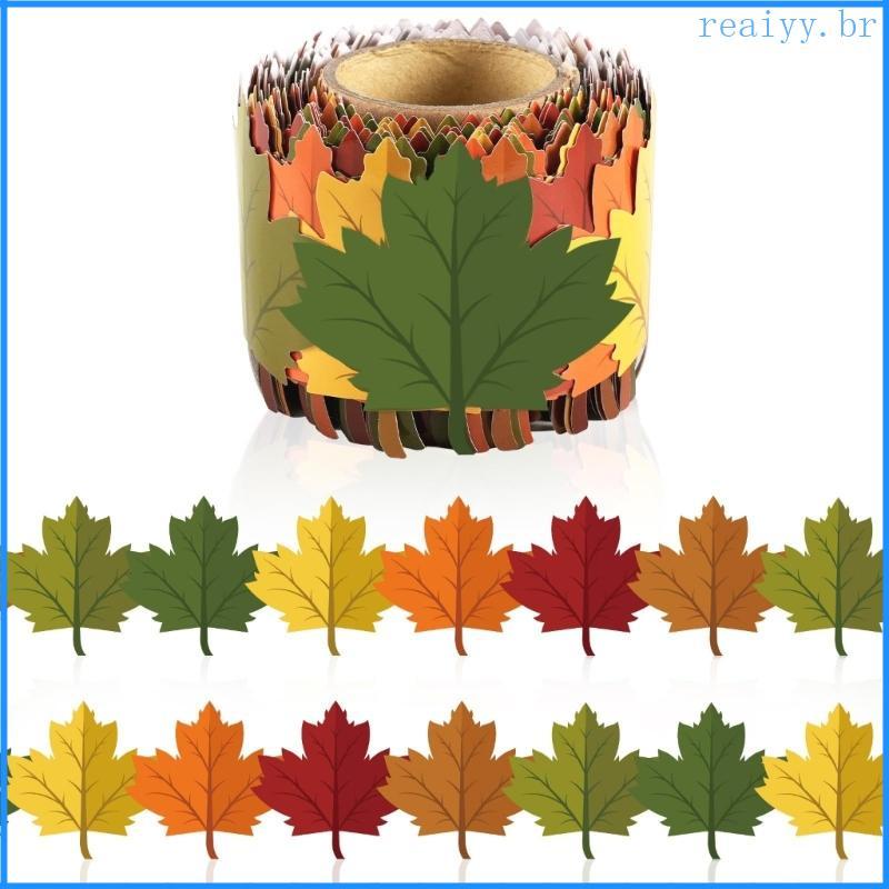 REA Festives Fall Boletim Board Trim Maple Leaf Adesivo Design Fácil Instalação