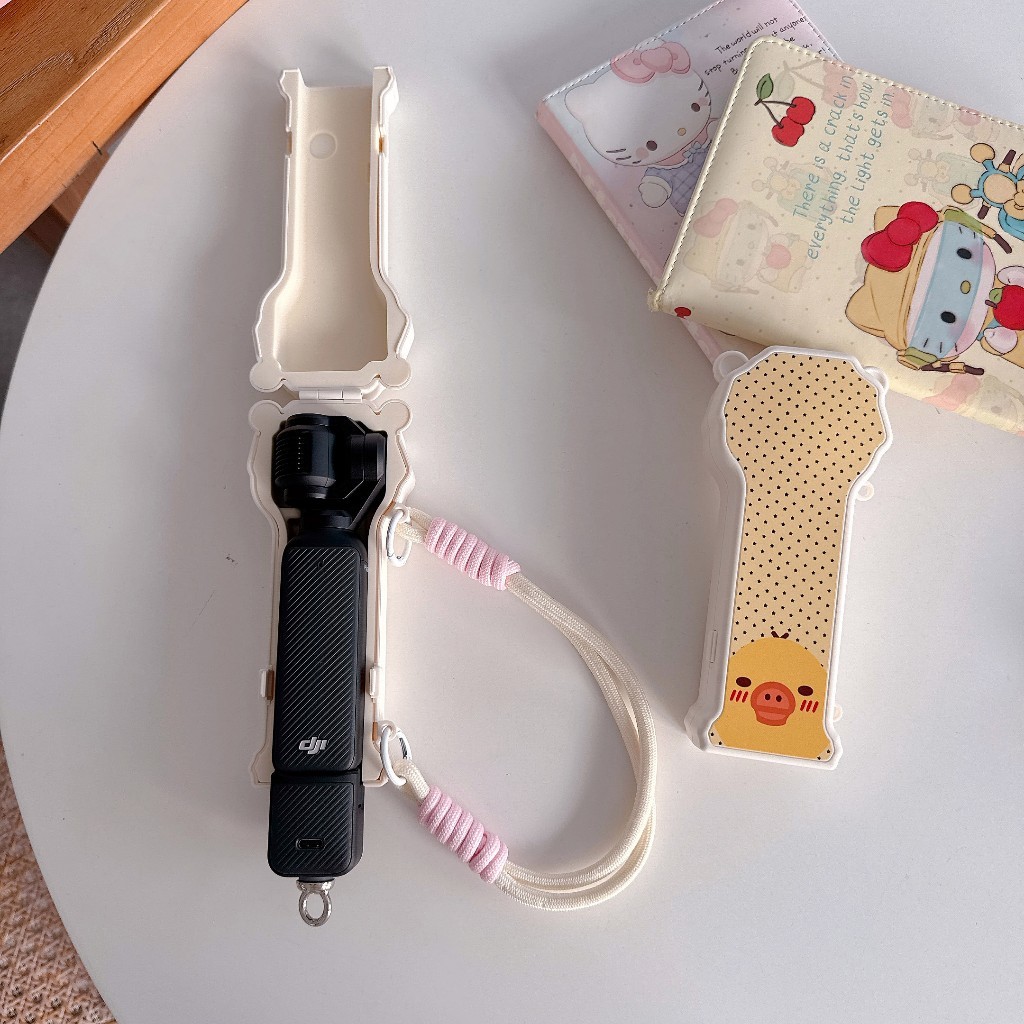 DJI Osmo Pocket 4/3 Cartoon Little Yellow Chicken Animal Orelha protetora Caso, estojo de transporte multifuncional à pr