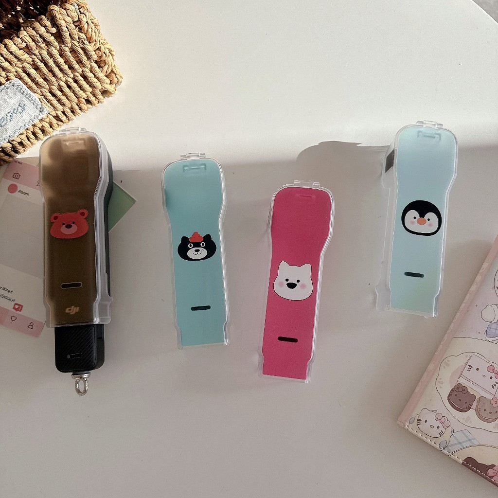 DJI Osmo Pocket 4/3 Cartoon Pequeno Animal Orelha Protetora Caso, Transporte Multifuncional à Prova de Choque Caso
