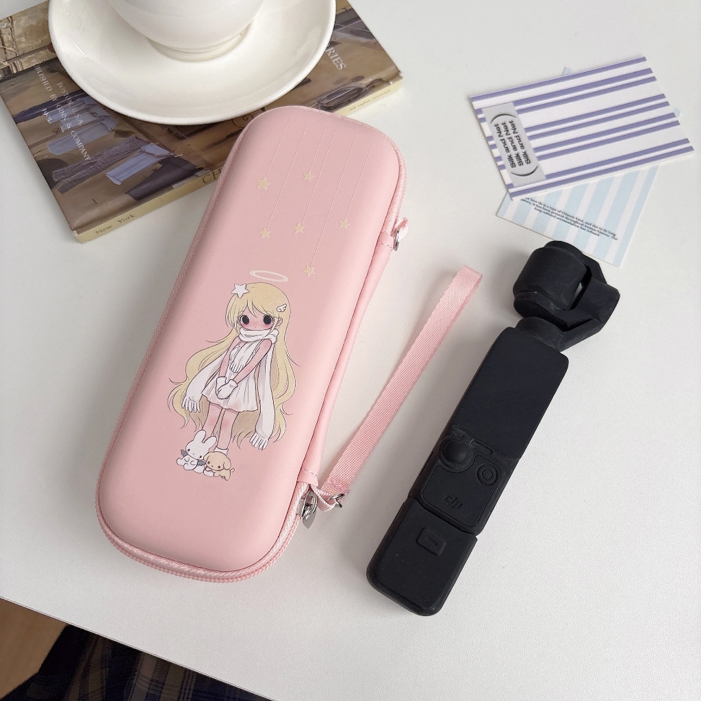 DJI Osmo Pocket 4/3 Pocket 4Pro Cartoon Bolsa de armazenamento para meninas de cabelos amarelos, capa portátil multifunc