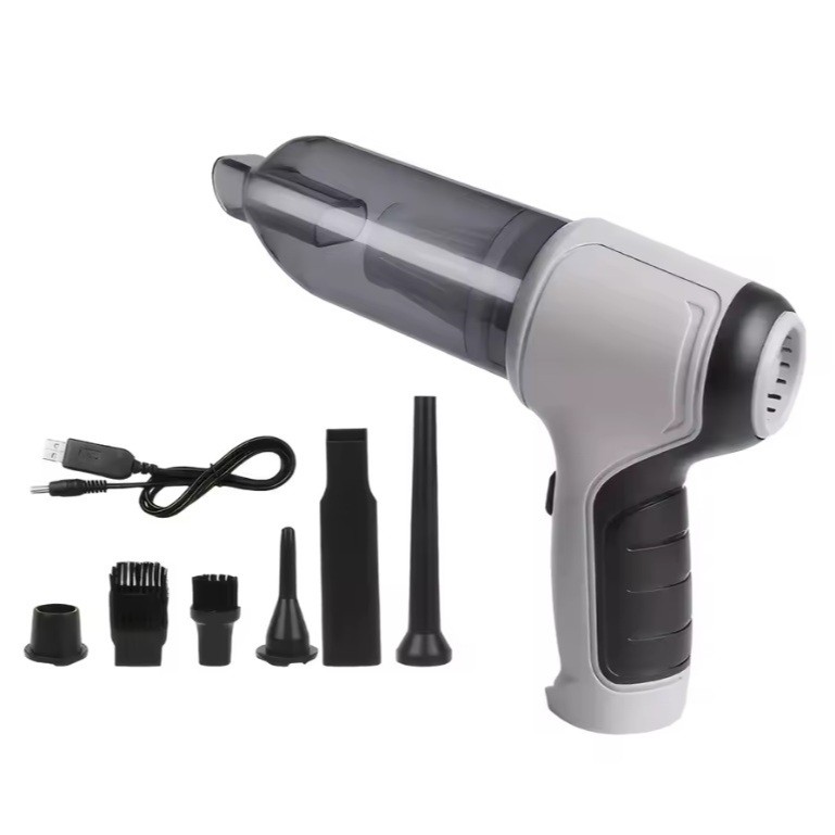 Mini Aspirador de Pó Portátil Recarregável Carro Casa Teclado Cor Cinza 7.4V 3500pa 1200mAh