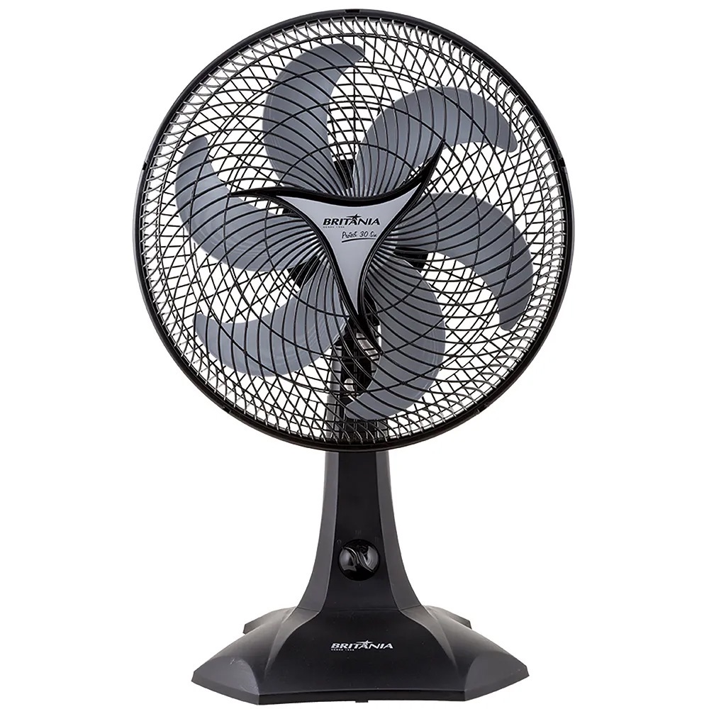 Ventilador de Mesa Britania 30cm Protect 30 SIX 6 Pás 3 Velocidades Preto
