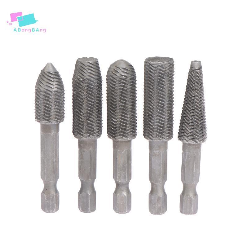 Abongbanghn 5 Pçs/set Hex Shank Head Carboneto De Tungstênio Aço Rotary Burr Die Grinder Bit Carving Kit Para Molde Poli