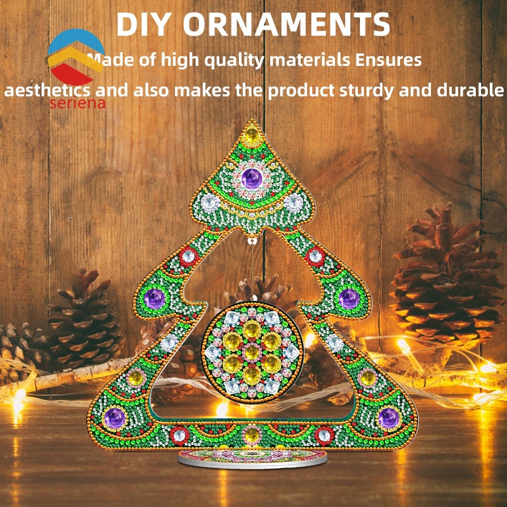 Natal DIY Pintura Diamante Decorações De Mesa Para Home Office Desktop Decor 11.22 X 9.84 Polegadas [Sseriena.br]