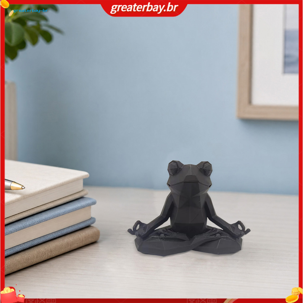 Yoga Frog Sculpture 3d Printed Figurine Faceted Zen Statue for Desk Shelf Relaxation and Home Office Decoration Southeas