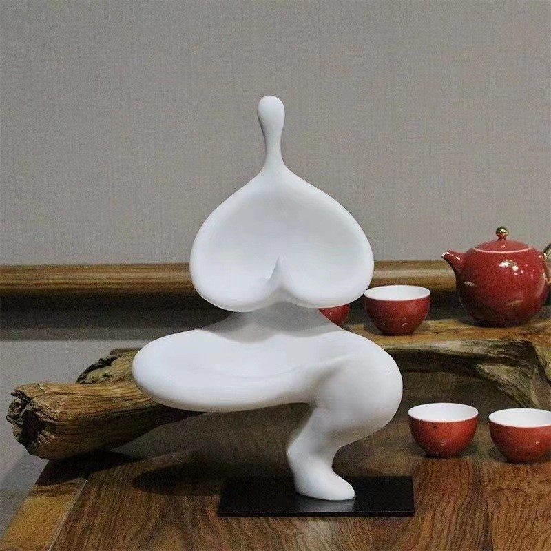 HEBW Chinese-style Zen yoga figurines, suitable for living rooms, wine cabinets, offices, model rooms, and entryways; ho