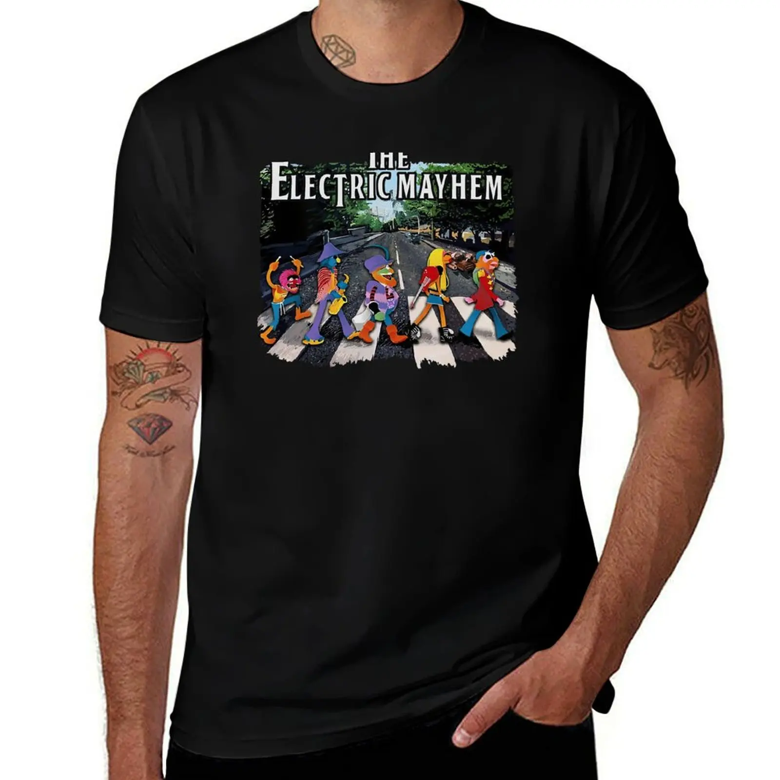 Muppets Abbey Road Dr Teeth and The Electric Mayhem T-Shirt Running Gym Short Sleeve Sports Tee