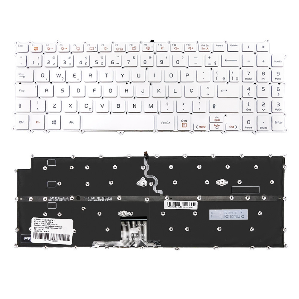 Teclado para Notebook compatível com Lg Gram 15 15Z970 ABNT2