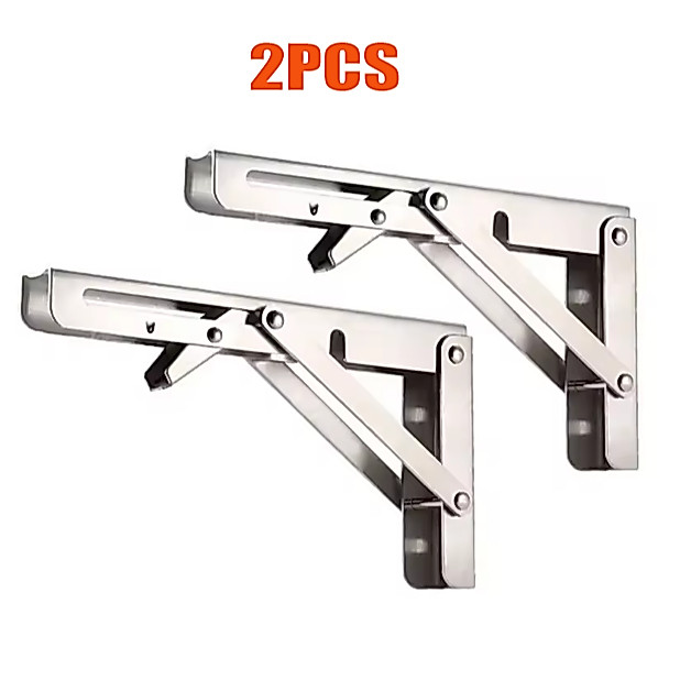 Kit 2pcs Suportes Mão Francesa Retrátil Dobrável Cantoneiras Mesa Balcão