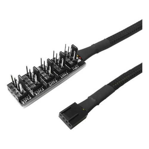 Cabo Adaptador Splitter Multi Fan Pwm 1 Para 5 Coolers De 3 Ou 4 Pinos 12v PC Computador Gamer