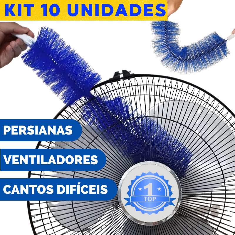 Kit 10 Escovas Flexíveis de Limpeza 360° Dobrável Multiuso Cantos Difíceis Ventiladores Moveis Carro