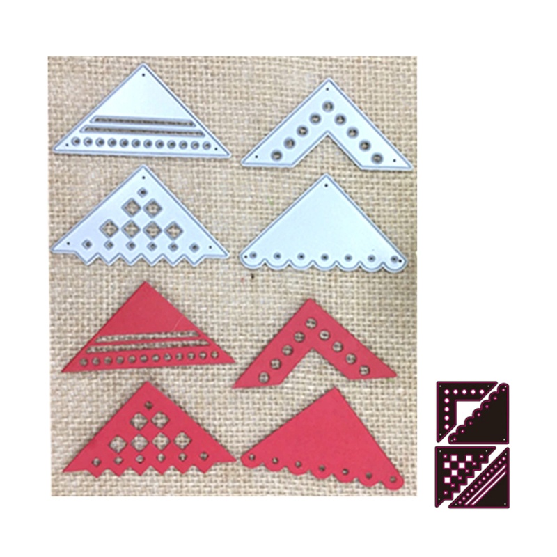 blg Renda Ângulo Canto Corte Metal Scrapbooking Estêncil Cortes Cartão Emboss