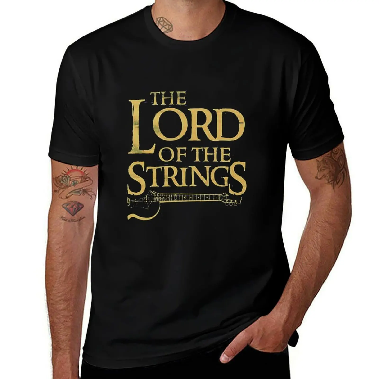 THE LORD OF THE STRINGS - ELECTRIC GUITAR T-Shirt Plus Size Lightweight Top T-Shirt