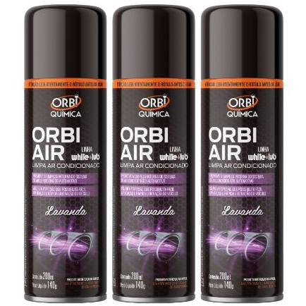 LIMPA AR CONDICIONADO E HIGIENIZADOR ORBI AIR - AROMA LAVANDA - 3 UNIDADES