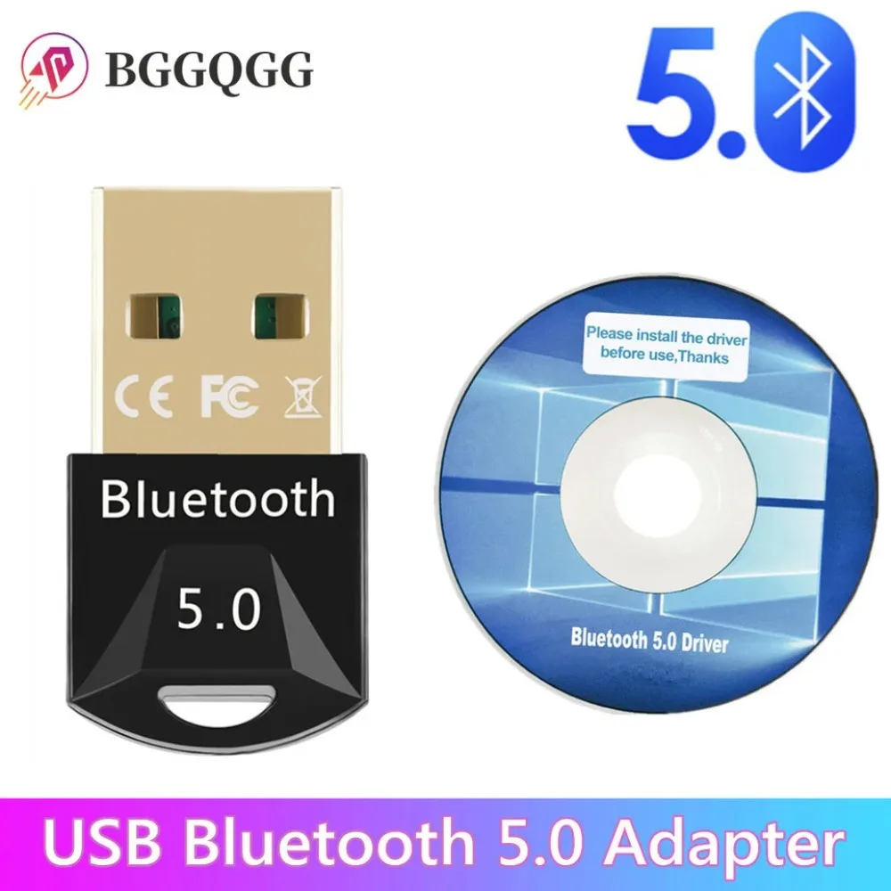 BGGQGG USB Bluetooth 5.0 Bluetooth Adapter Receiver Bluetooth Dongle 5.0 Adapter for PC Laptop BT Transmitter