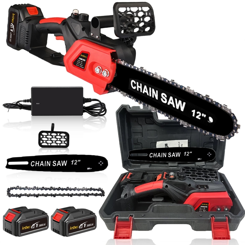 Motosserra Elétrica Sem Fio 12 Polegadas 2000w 21V Brushless com 2 Baterias - Arstheco
